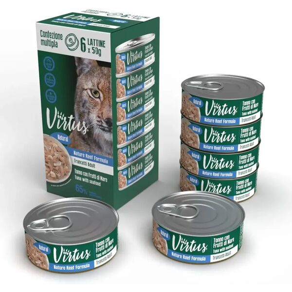 virtus cat natural multipack 6x50g tonno con frutti di mare