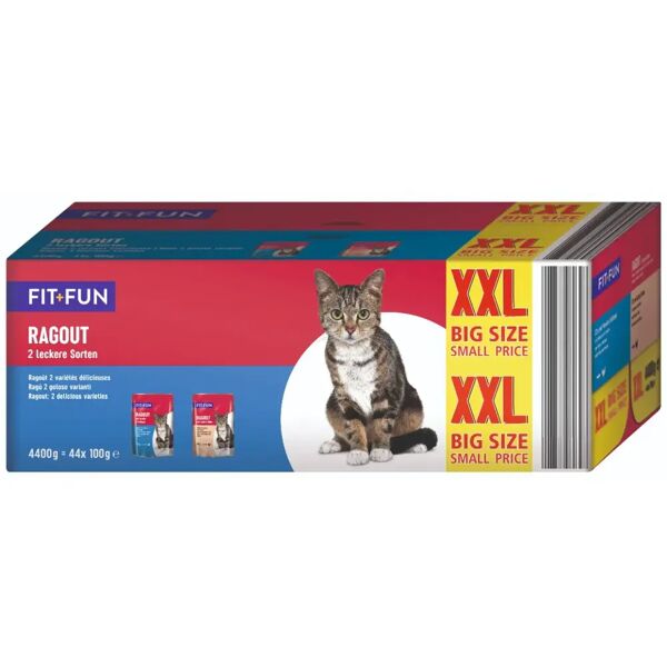 fit and fun fit+fun cat ragout busta multipack 44x100g carni e pesce