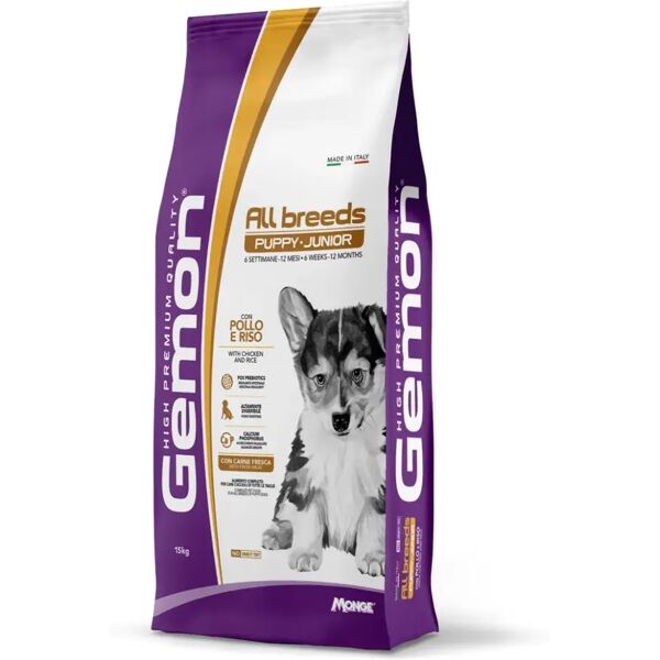 gemon dog puppy medium pollo e riso 15kg