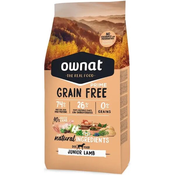 ownat dog prime grain free junior agnello 3kg