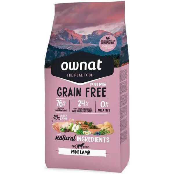 ownat dog prime grain free mini agnello 3kg