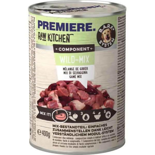 premiere raw kitchen dog lattina 400g selvaggina