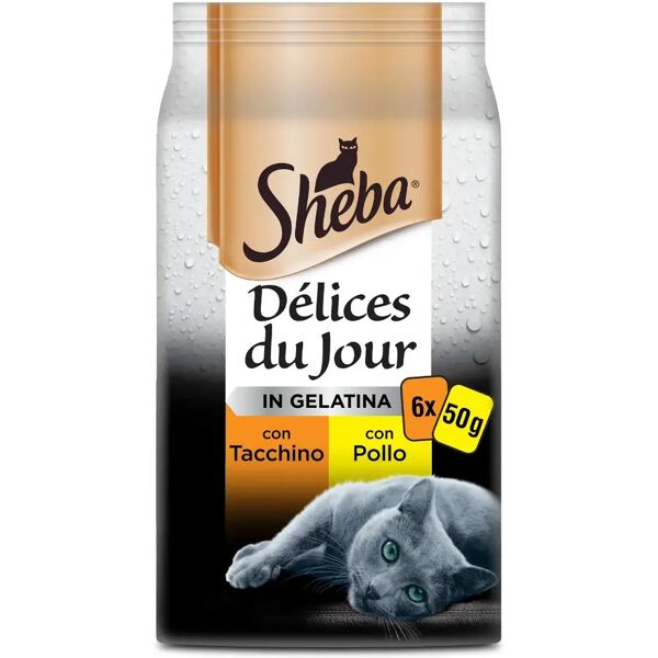 sheba délices du jour cat busta multipack 6x50g tacchino e pollo