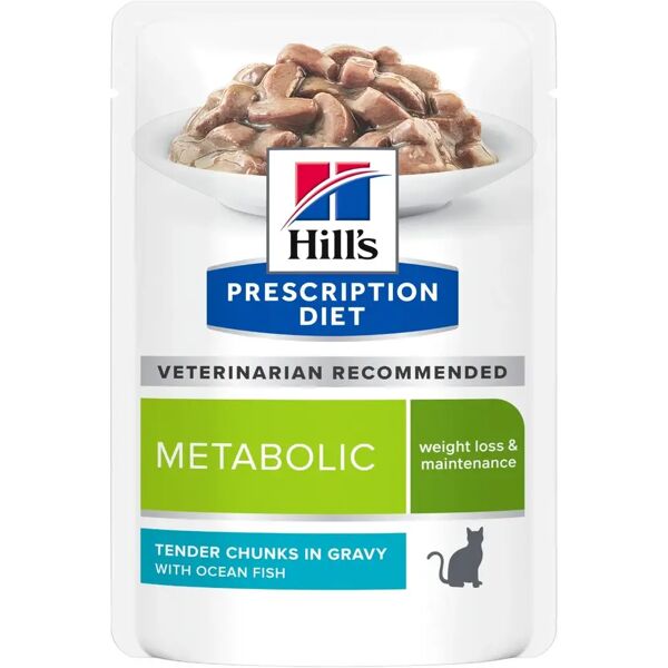 hills hill's prescription diet metabolic alimento per gatti con pesce oceanico 85g