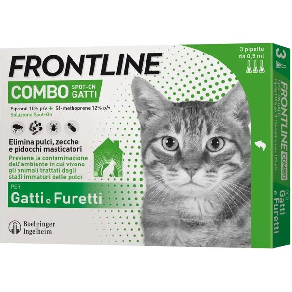 frontline combo antiparassitario spot on per gatti 3 pipette