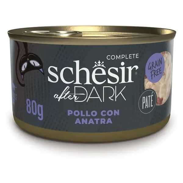 schesir after dark patè cat lattina multipack 12x80g pollo con anatra