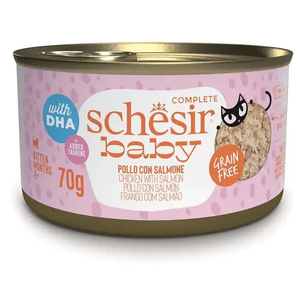 schesir baby kitten lattina multipack 12x70g pollo con salmone