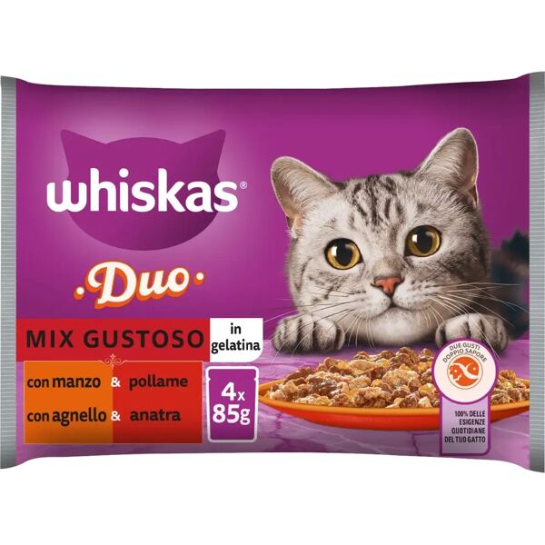 whiskas duo cat busta multipack 4x85g mix carne