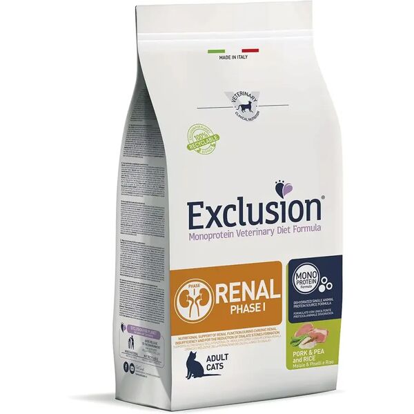 exclusion renal fase 1 adult cat maiale e piselli 1.5kg