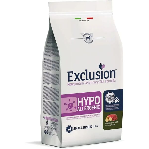 exclusion dog diet hypoallergenic small cavallo e patate 2kg