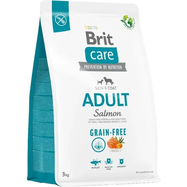 brit care dog adult grain free skin&coat salmone 3kg