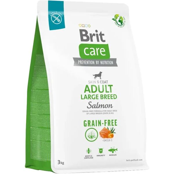 brit care  dog adult large breed grain free skin&coat salmone 3kg