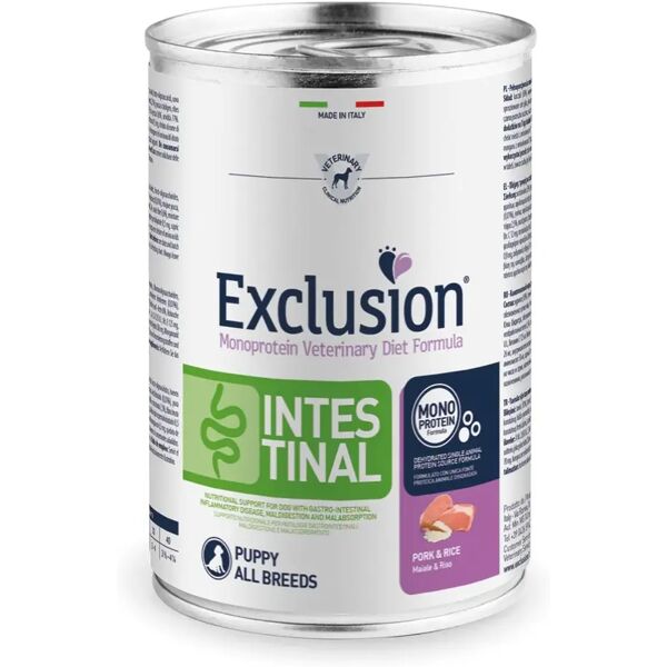 exclusion dog puppy diet intestinal lattina 400g maiale 400g