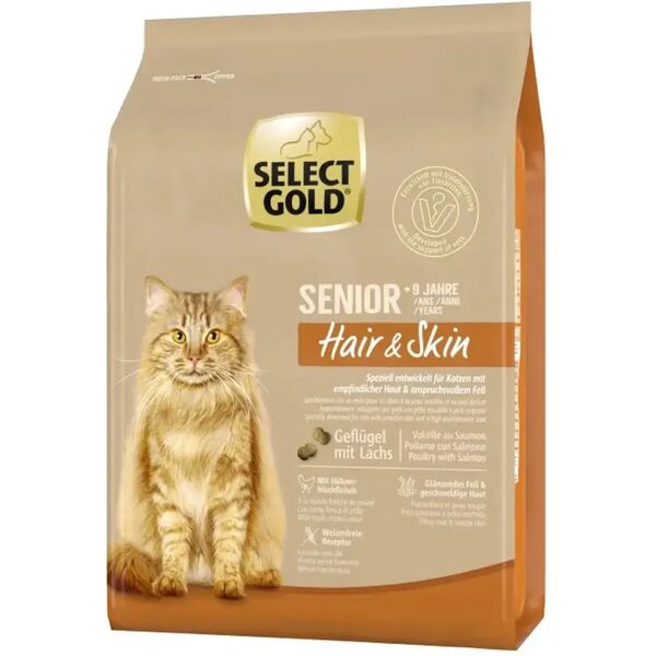 select gold cat senior hair&skin pollame e salmone 2.5kg