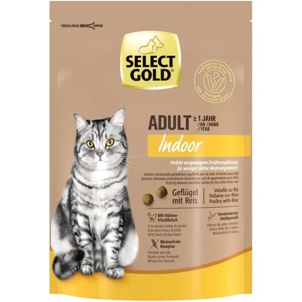 select gold cat indoor adult pollame con riso 300g