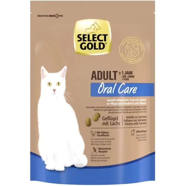 select gold cat oral care adult pollame con salmone 300g