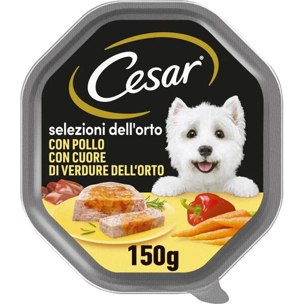 cesar dog selezioni dell'orto vaschetta multipack 14x150g pollo e cuore di verdure