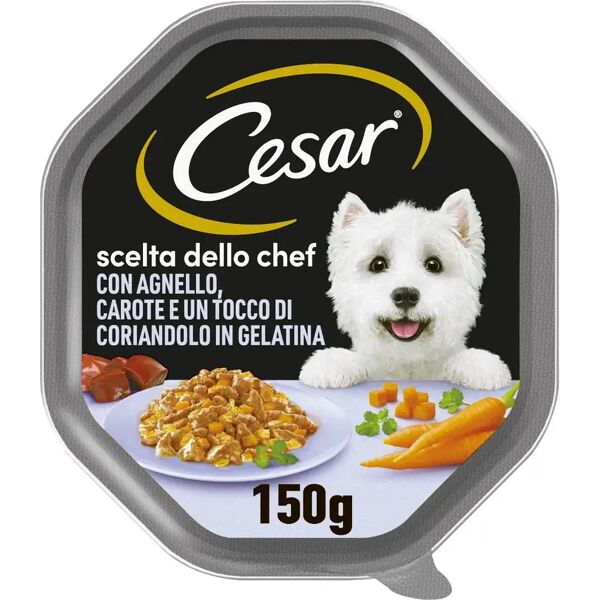 cesar dog scelta dello chef vaschetta multipack 14x150g agnello con carote e coriandolo