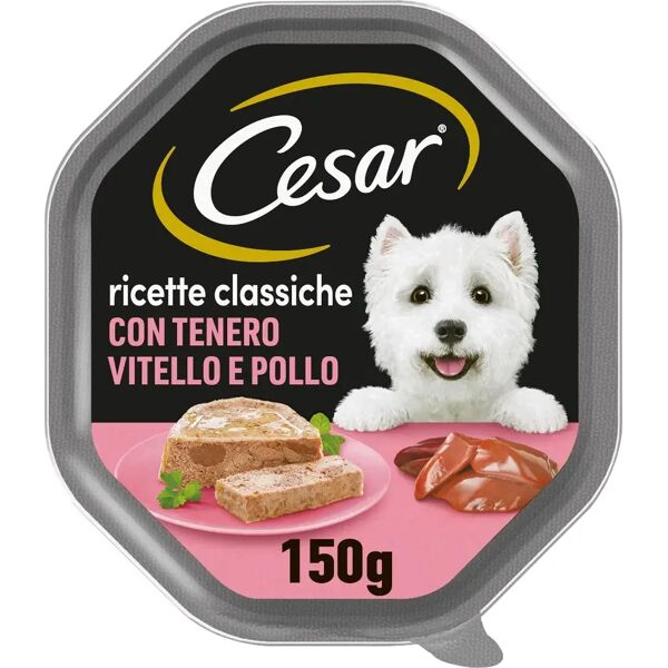 cesar dog ricette classiche vaschetta multipack 14x150g vitello e pollo