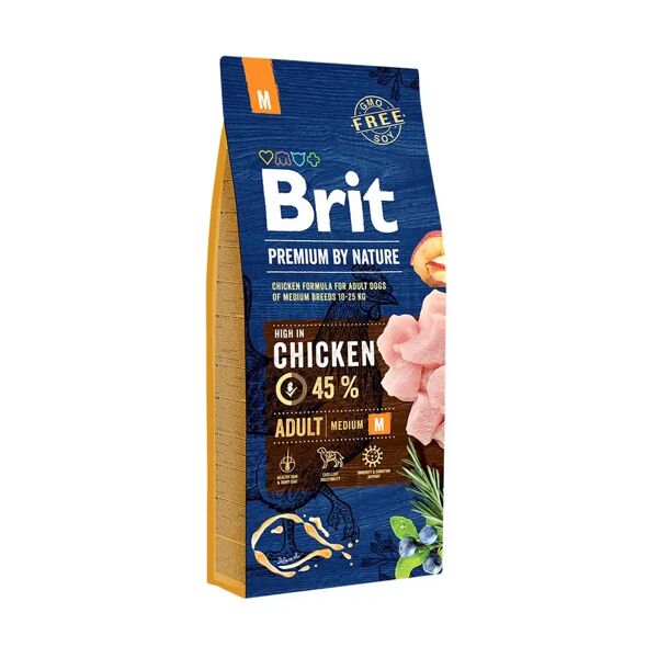 brit premium by nature dog adult medium pollo 15kg