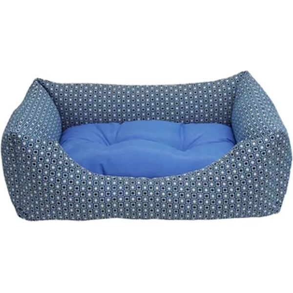 luna e teo luna&teo cuccia rettangolare cane jacquard azzurra