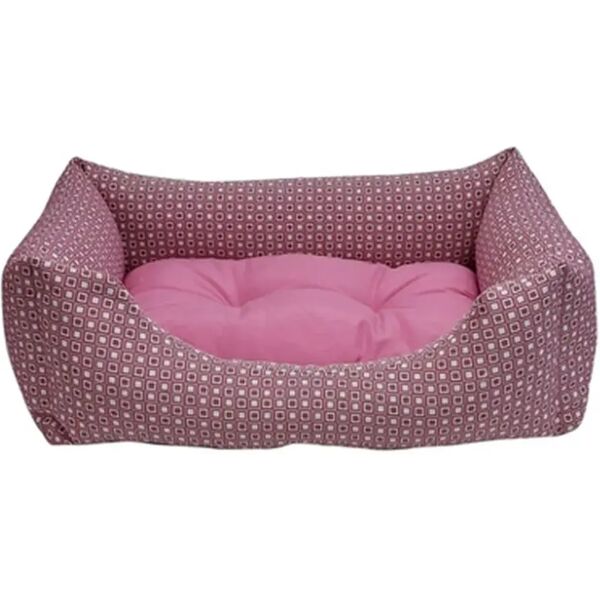 luna e teo luna&teo cuccia rettangolare cane jacquard rosa