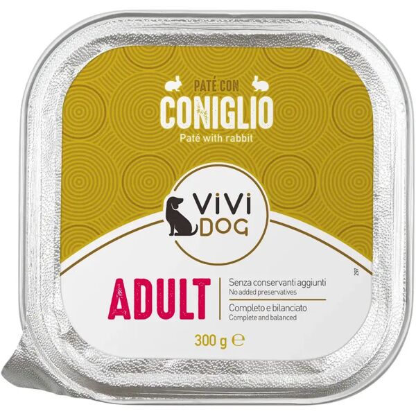 vivi dog adult vaschetta multipack 9x300g coniglio