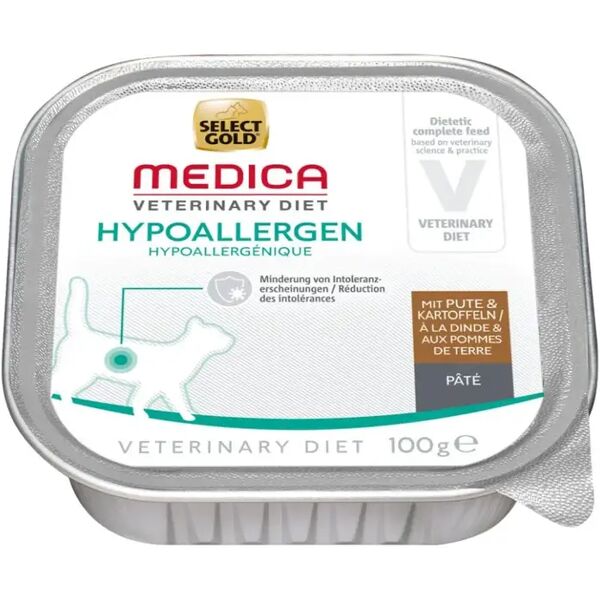 select gold medica cat hypoallergenic vaschetta 100g tacchino e patate