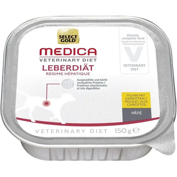 select gold medica dog hepatic vaschetta 150g pollo e carote