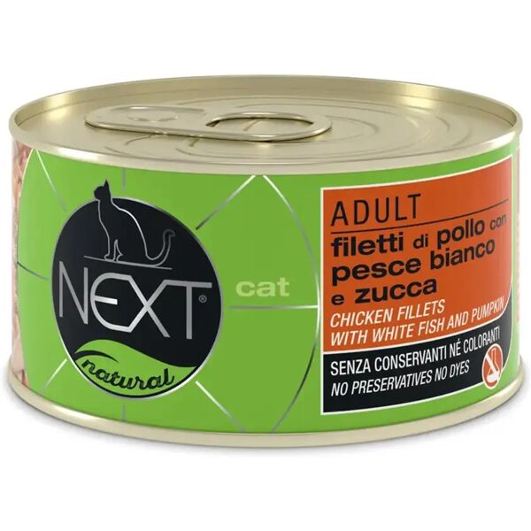 next natural cat lattina multipack 24x150g pollo con pesce bianco e zucca