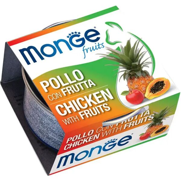 monge fruits cat lattina multipack 24x80g pollo e frutta