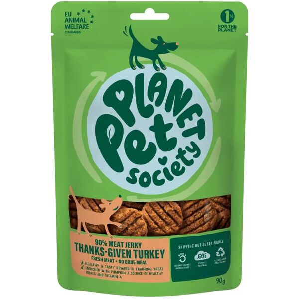 planet pet society dog snack meat jerky 90g tacchino