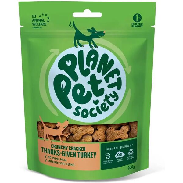 planet pet society dog snack crunchy cracker 200g tacchino