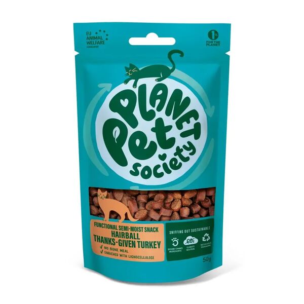 planet pet society cat snack hairball tacchino 50gr