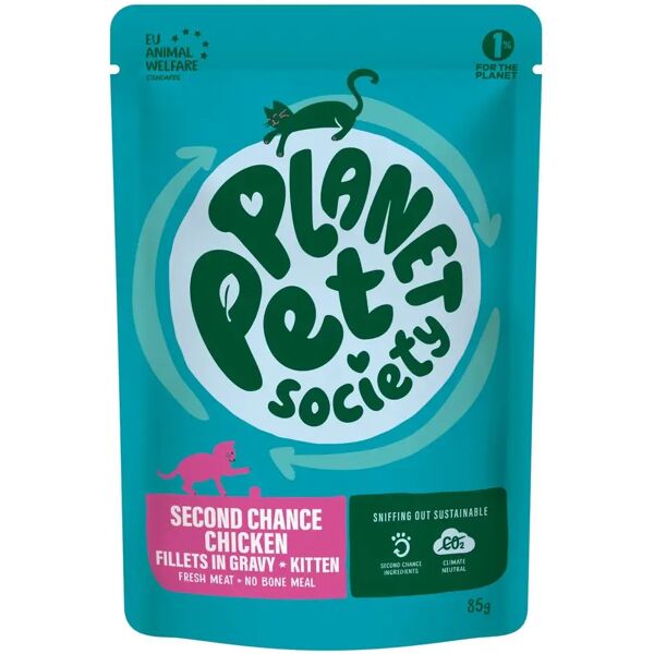 planet pet society cat kitten busta multipack 24x85g filetti di pollo