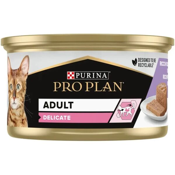 purina pro plan delicate cat lattina multipack 24x85g tacchino