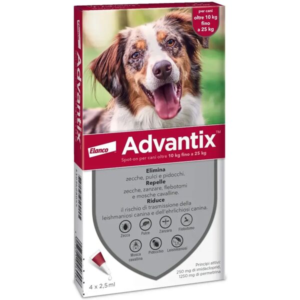 advantix spot on cane 10-25kg 4 pipette