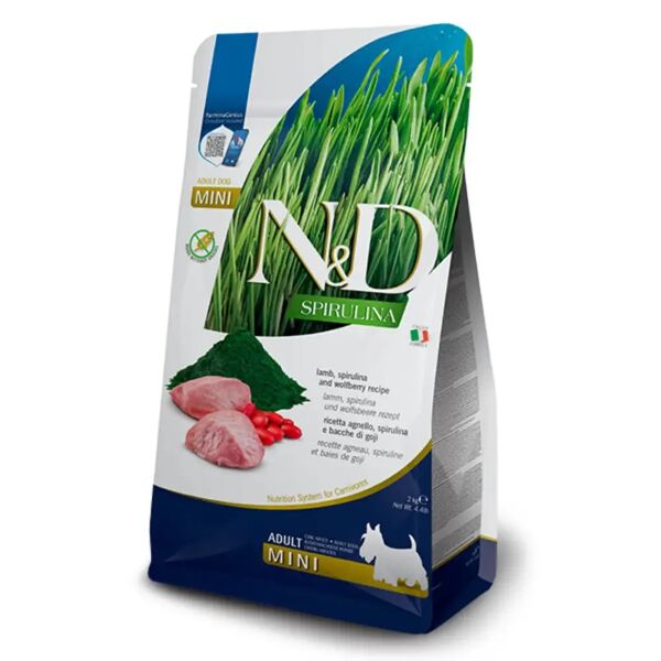 n&d dog spirulina adult mini agnello 2kg