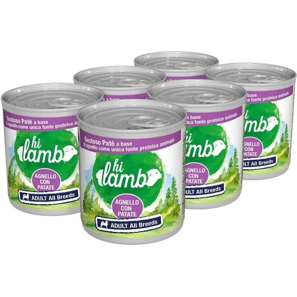 hi lamb dog lattina multipack 6x300g agnello con patate