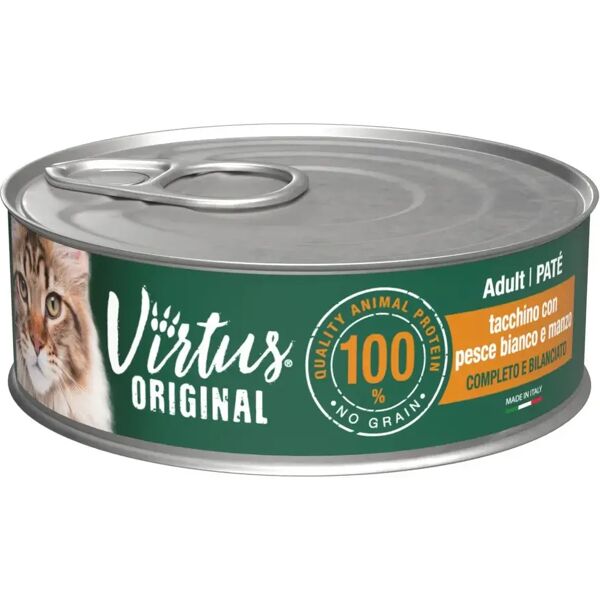 virtus cat original lattina multipack 12x85g tacchino con pesce bianco e manzo