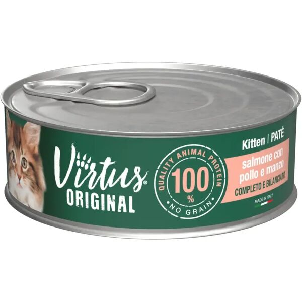 virtus kitten paté lattina multipack 12x85g salmone con pollo e manzo