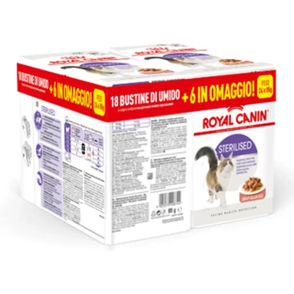 royal canin cat sterilised in salsa busta multipack 24x85g carni e derivati