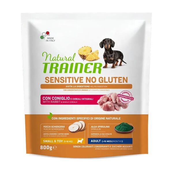 natural trainer sensitive dog no gluten adult mini coniglio 800g
