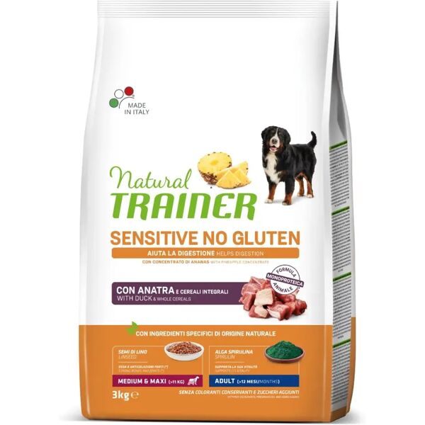 natural trainer sensitive no gluten adult medium maxi anatra 3kg