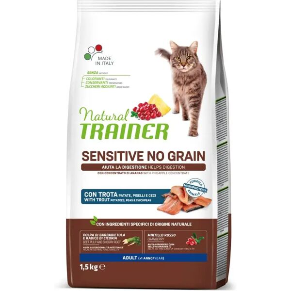 natural trainer gatto sensitive trota 1.5kg