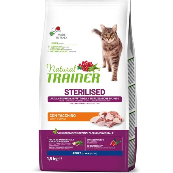 natural trainer gatto sterilised tacchino 1.5kg