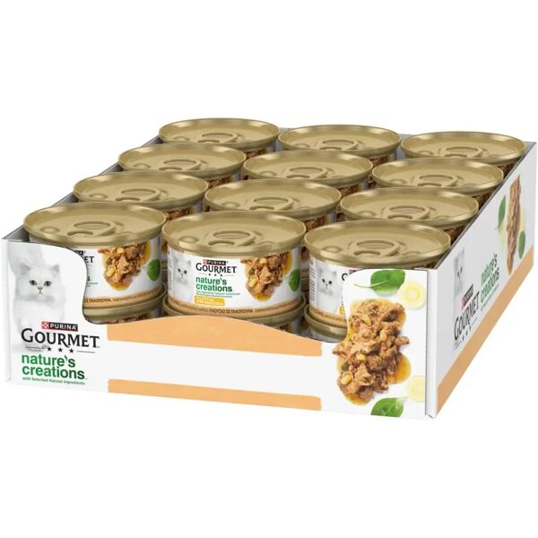 gourmet nature's creations cat lattina multipack 24x85g tacchino e spinaci