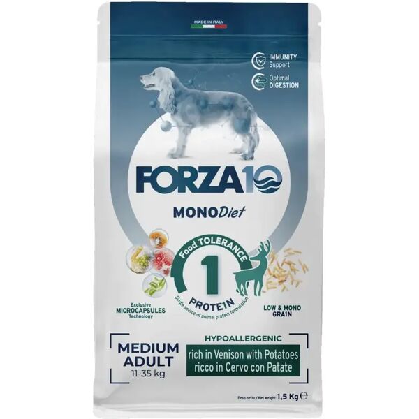 forza10 monodiet medium dog cervo con patate 1.5kg