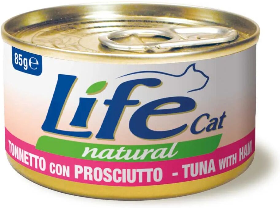 life pet care natural cat lattina multipack 24x85g tonno con prosciutto