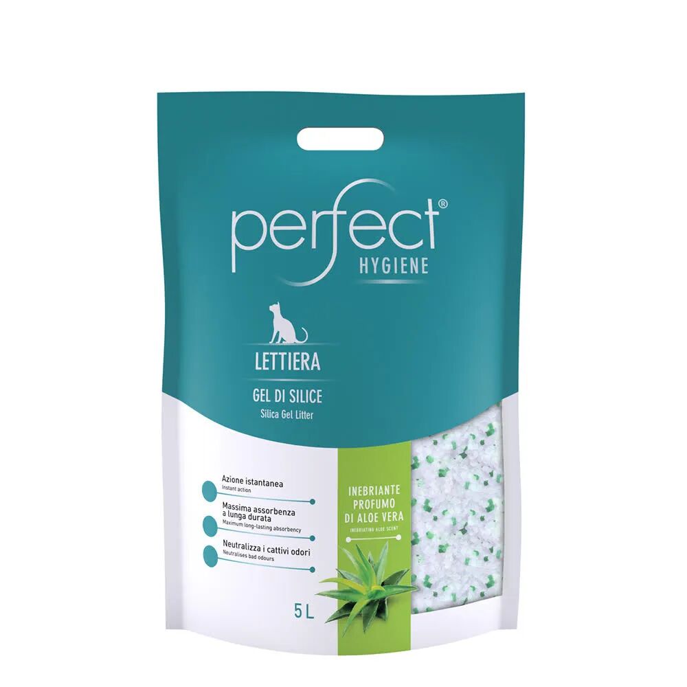 perfect lettiera gatto in silicio aloe vera 5l